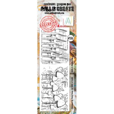 AALL & Create Clear Stamp Nr. 276 - Border Knibs & Mushrooms